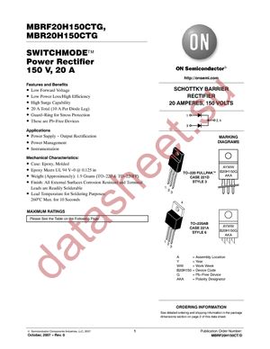 MBRF20H150CTG datasheet  